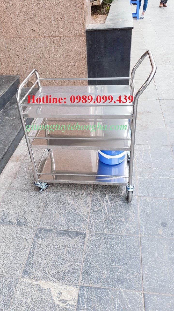 XE ĐẨY THUỐC TIÊM 3 TẦNG INOX